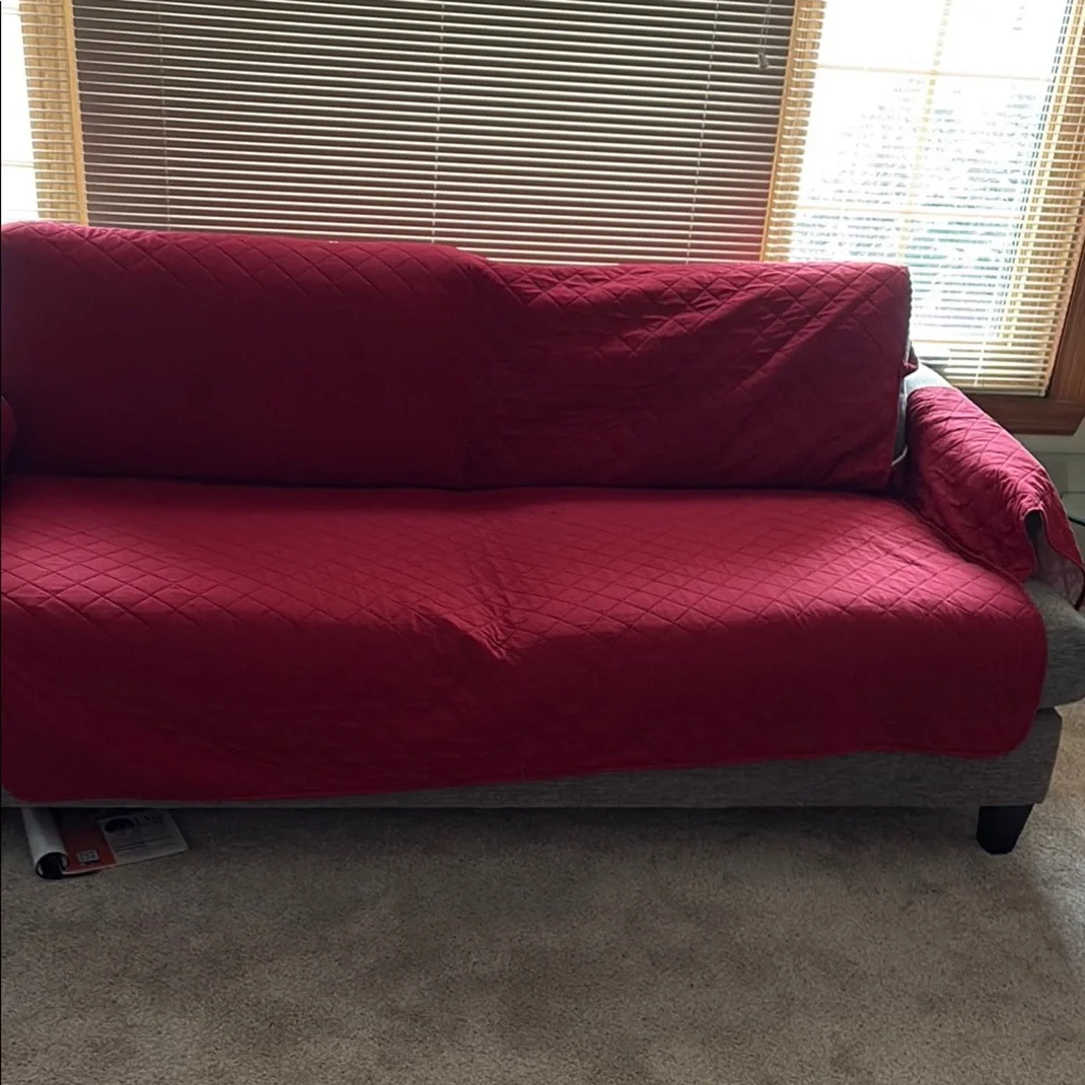 Sofa Cover in Burgundy Red